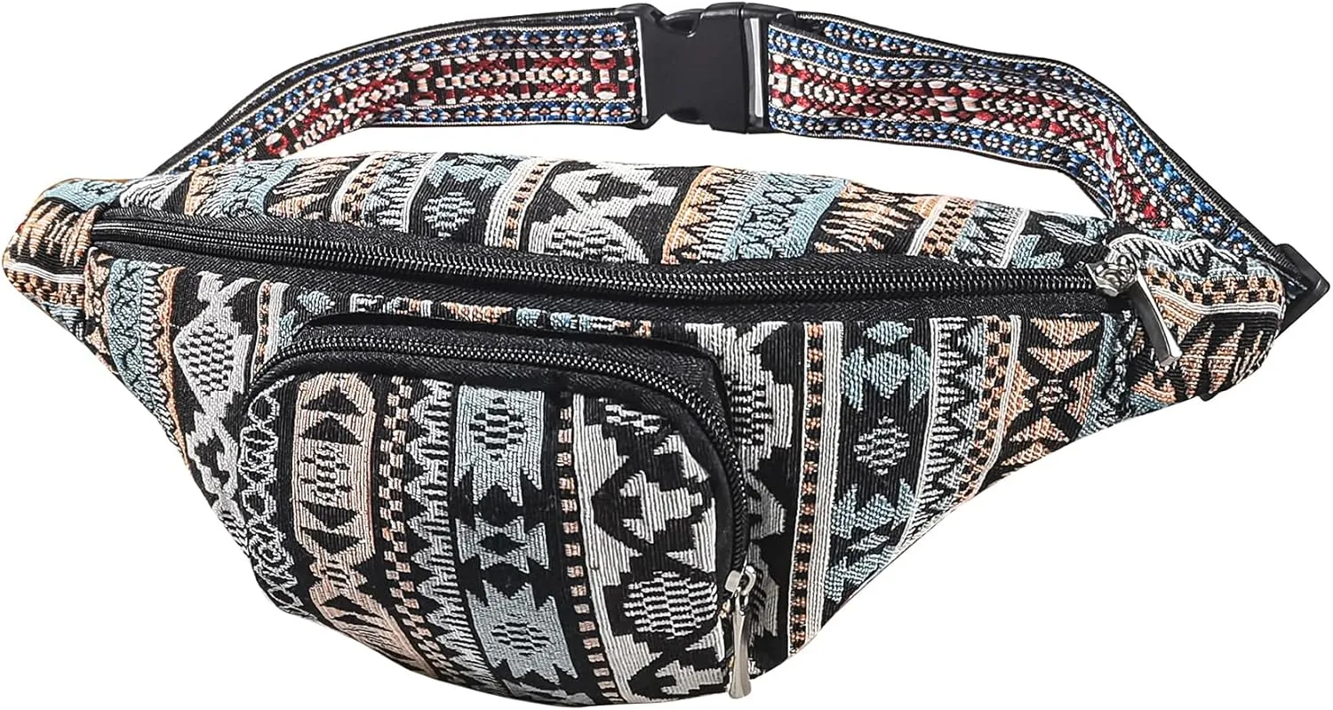 Crossbody Bags Glitter Fanny Pack for Women - Colorful Sequins Waist Pack with Adjustable Strap (Pastel Turquoies)