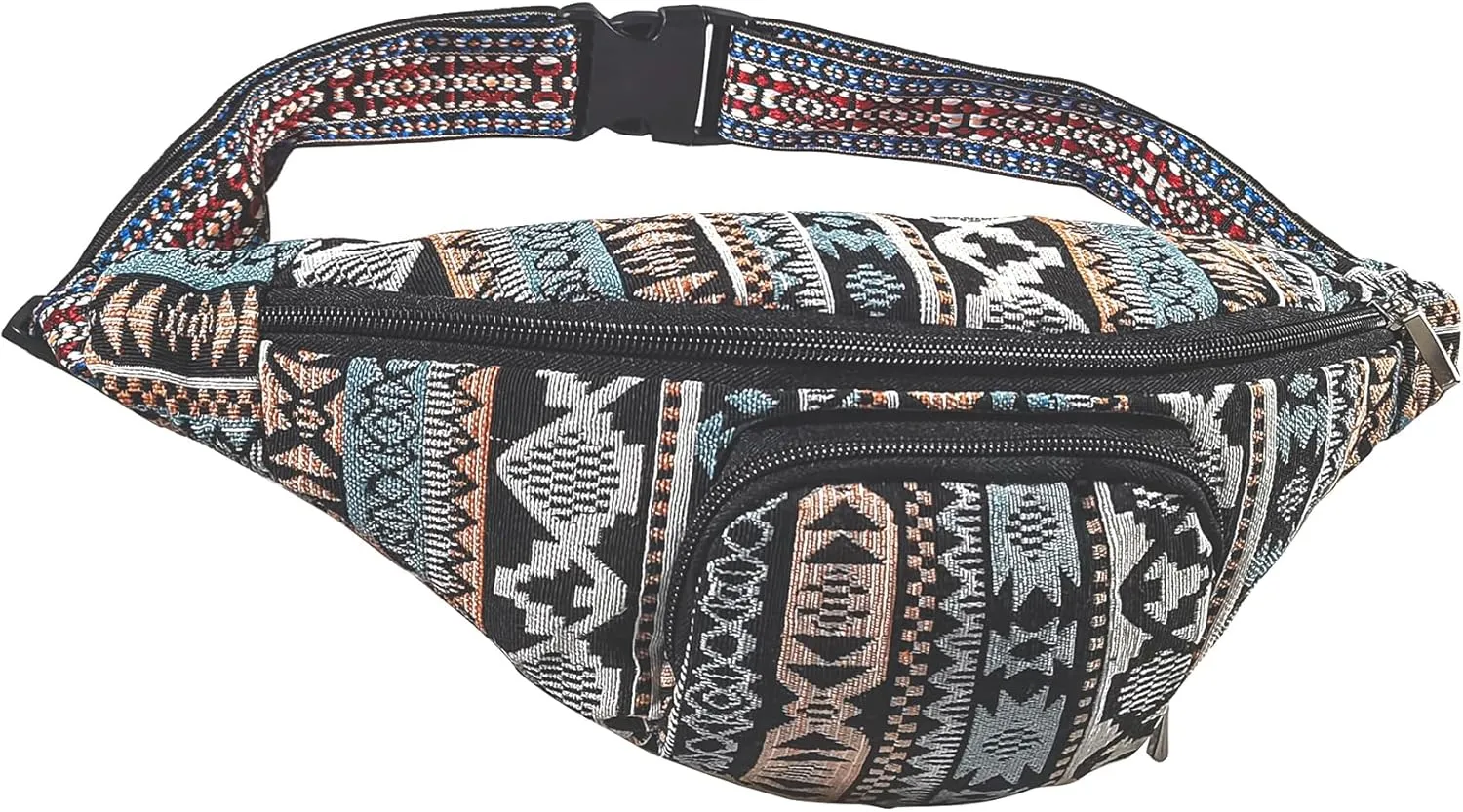 Crossbody Bags Glitter Fanny Pack for Women - Colorful Sequins Waist Pack with Adjustable Strap (Pastel Turquoies)