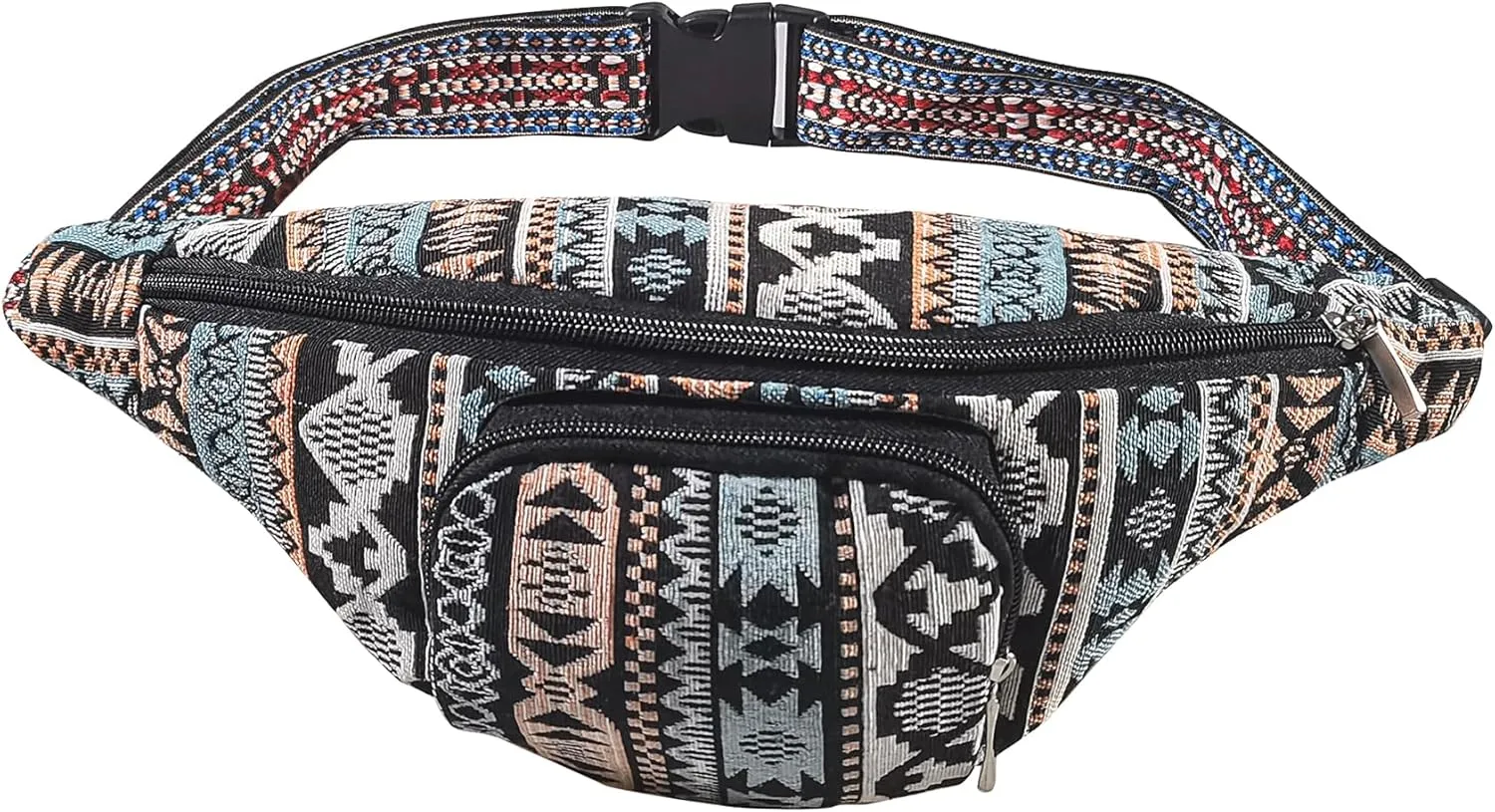 Crossbody Bags Glitter Fanny Pack for Women - Colorful Sequins Waist Pack with Adjustable Strap (Pastel Turquoies)