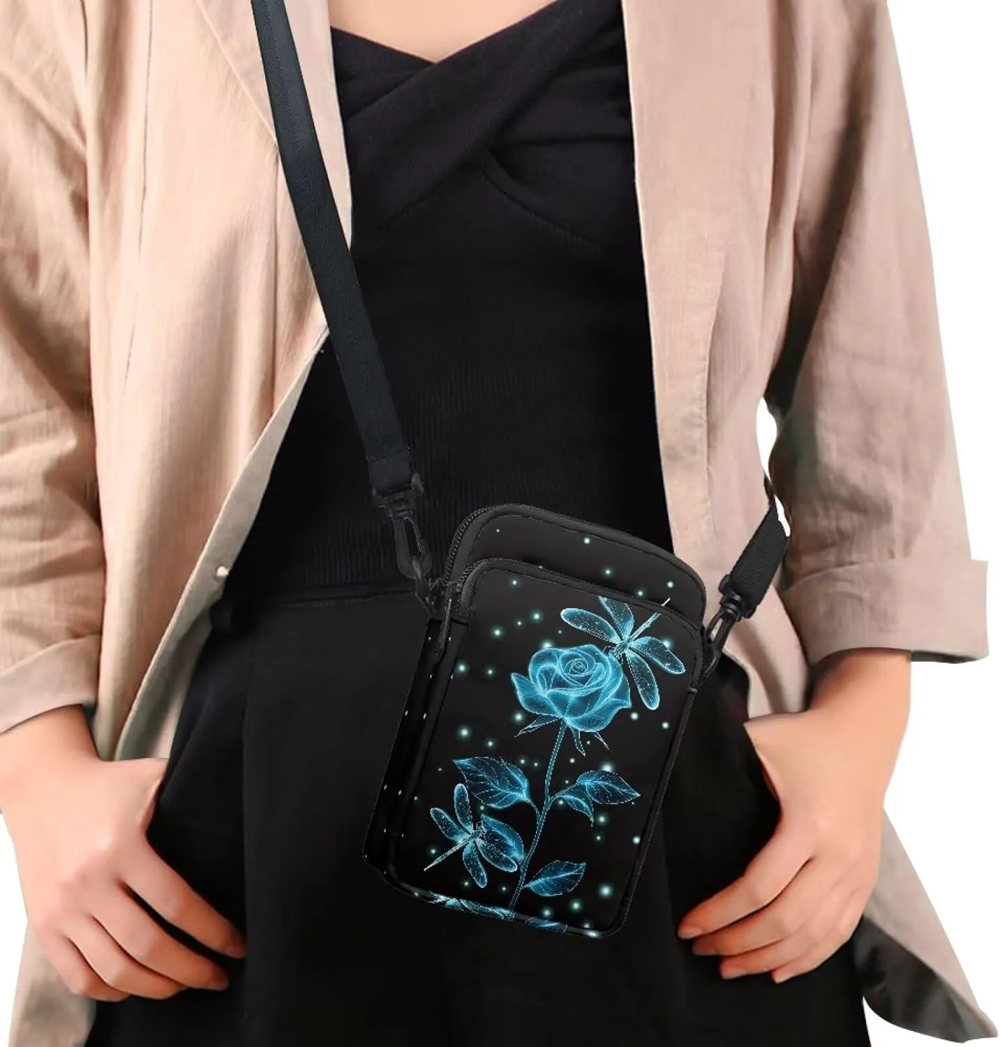 Crossbody Bags Messenger Bags Waist Bags Mini Shoulder Bags for Women and Men Removable Shoulder Strap Zipper Bags