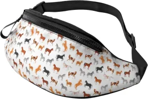 Crossbody Fanny Packs for Women Men - Cute Horse Donkey Zebra Pony Travel Belt Bag Running Waist Bag for Women Men