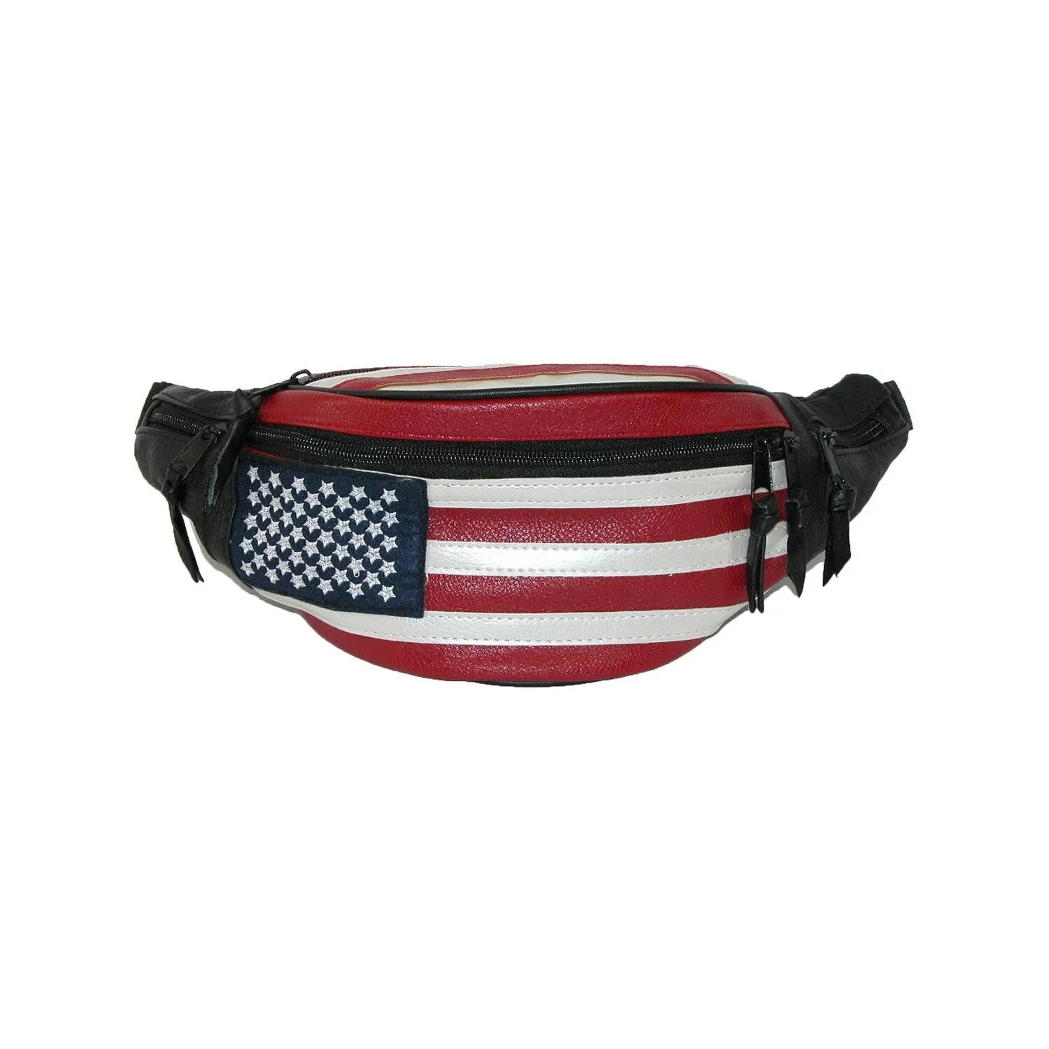 CTM Leather Patriotic American Flag waist Waist Pack - one size