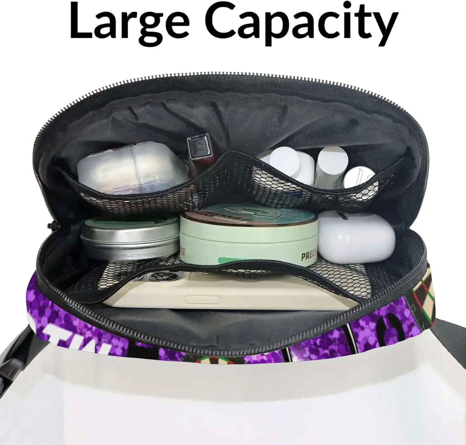 Custom Darts Fanny Pack for Women Men, Personalized Name Waist Packs Crossbody Belt Bag with Adjustable Strap for Sports Travel Workout Running Hiking, Glitter Purple