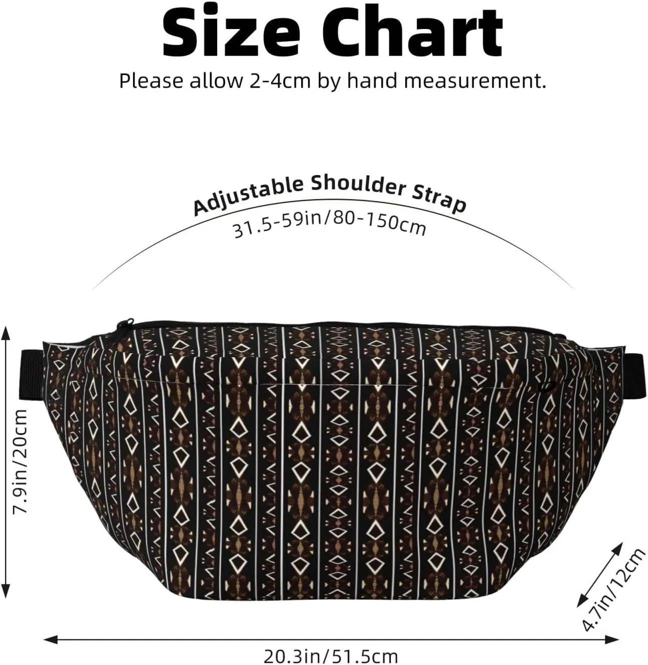 Cute African Tribes Bags for Women Men Crossbody Waist Bag With Adjustable Strap Fanny Pack