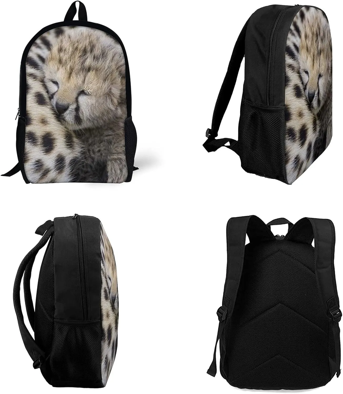 Cute Baby Cheetah Leopard Backpack,Lightweight School College Bookbag Casual Student Travel Laptop Daypack - 17inch