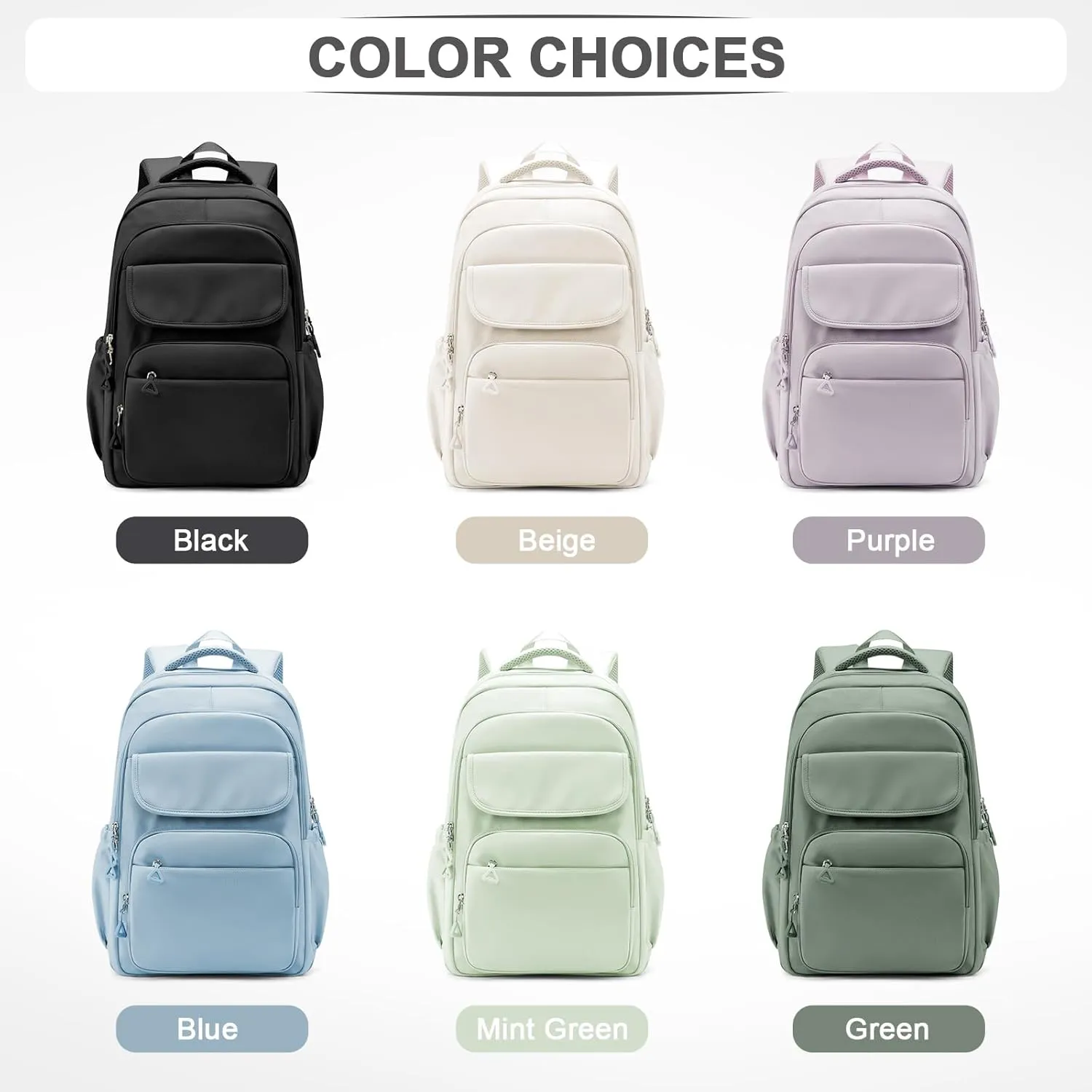 Cute Black School Backpack for Teens Girls Boys Waterproof School Bag Basic Backpack for College Students Multi Pocket Backpack Lightweight Casual Daypack Backpacks for Women Men