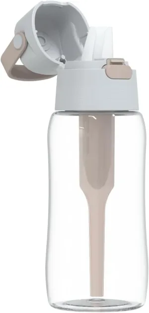 Dafi Filtered Water Bottle | 17 oz | Sport Bottle for Tap Water | Portable Purification Filter | Travel, Camping, Hiking | BPA-Free | Made in Europe | Beige