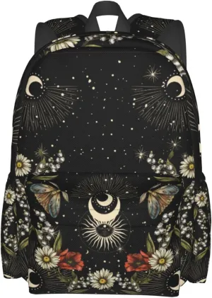 Daisy Green Witch Stylish Backpack With Adjustable Padded Shoulder Straps Daypacks For Girls College Travel