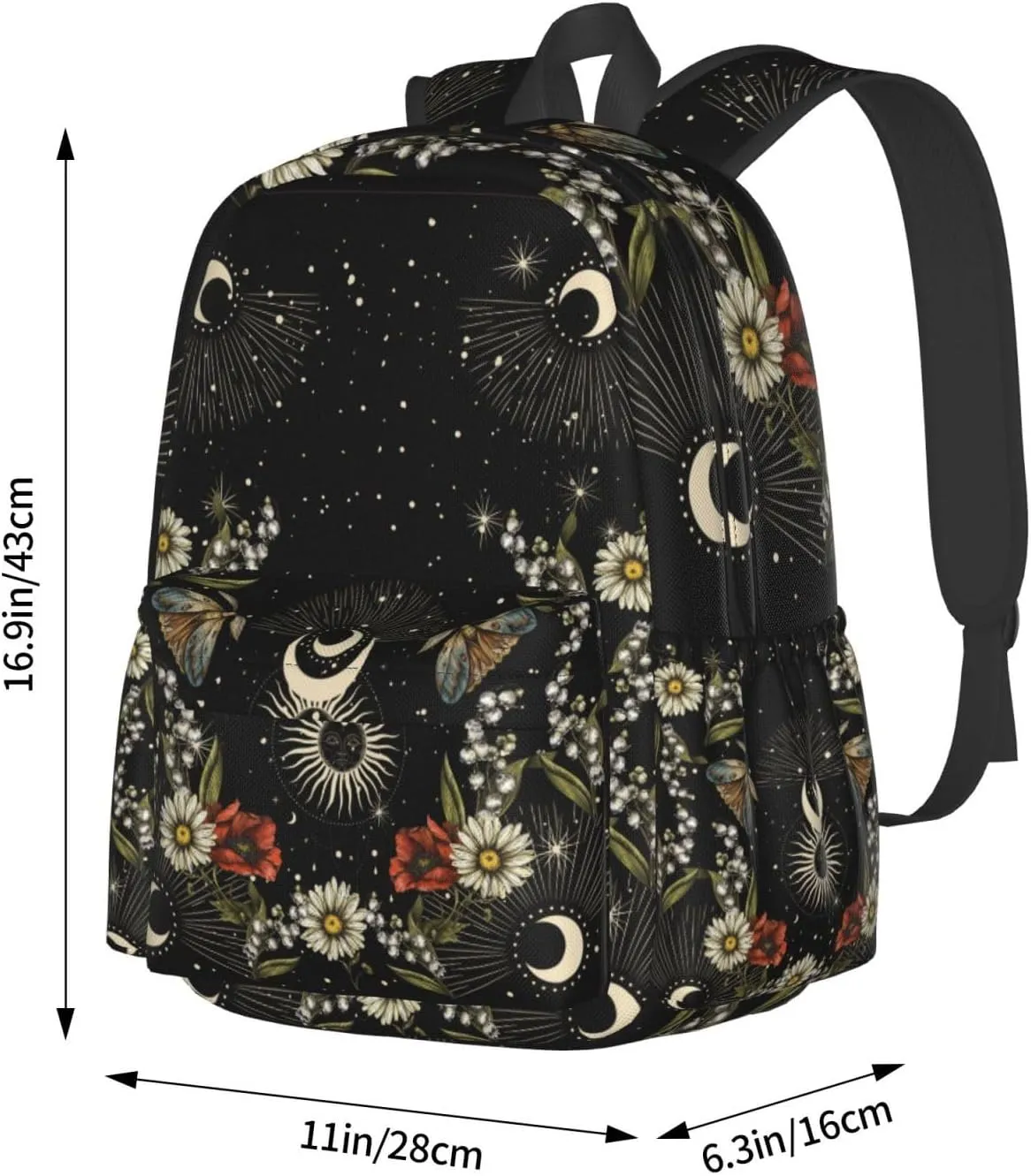 Daisy Green Witch Stylish Backpack With Adjustable Padded Shoulder Straps Daypacks For Girls College Travel