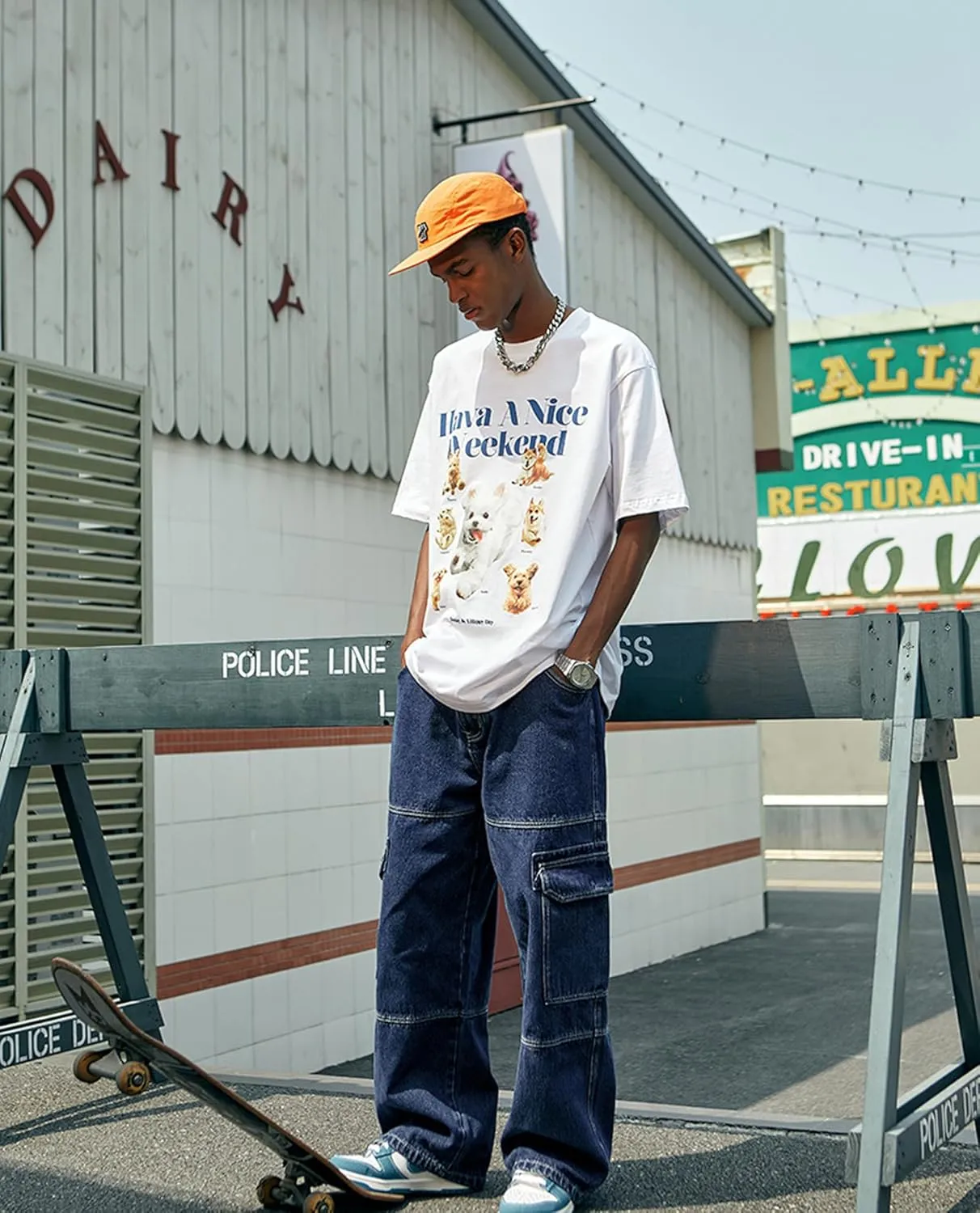 Denim Cargo Pants Y2k Baggy Jeans Gothic Punk Wide Leg Streetwear Oversized Relaxed Fit Jeans