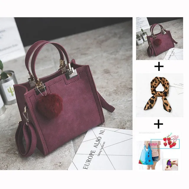 designer leather women Scrub women High-grade handbag handbags Trendy luxury messenger WANGKA Beautifully crafted Hairball bag shoulder women bag bags bag