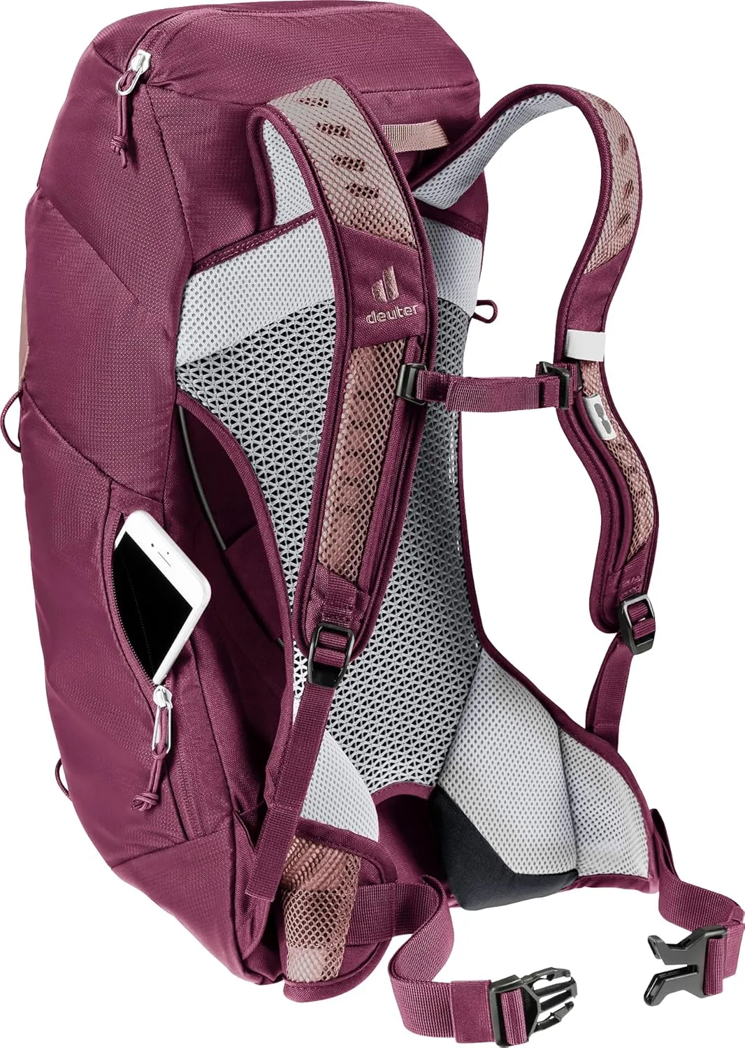 Deuter AC Lite 14L SL Hiking & Daypack Backpack with Narrow Fit, Steel Frame & Superior Breathability - Ashrose-Cassis