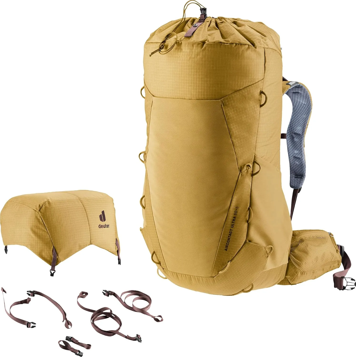 Deuter Aircontact Ultra 50 5L Hiking Backpack, Savanna-Rasin, 55 Liters