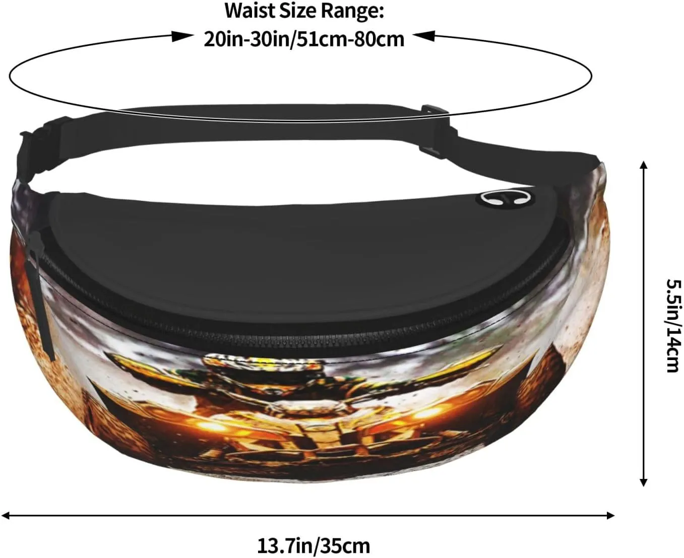 Dirt Quad Bike Off Road Atv Fanny Pack, Crossbody Waist Packs for Women Men Waist Bags with Adjustable Strap for Travel Running Hiking Sport