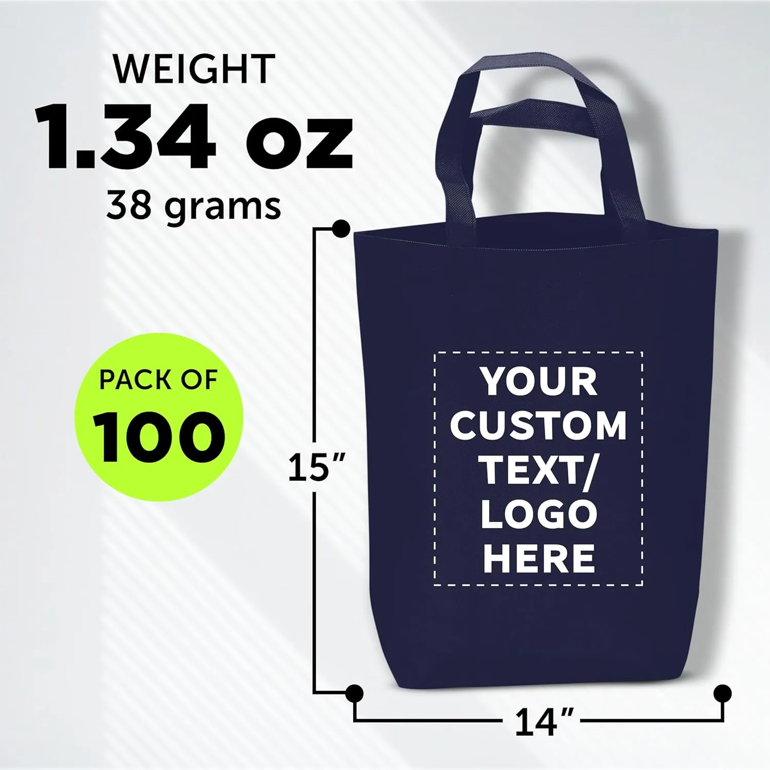 DISCOUNT PROMOS Large Reusable Heavy Duty Tote Bag - Beach Shopping Bag