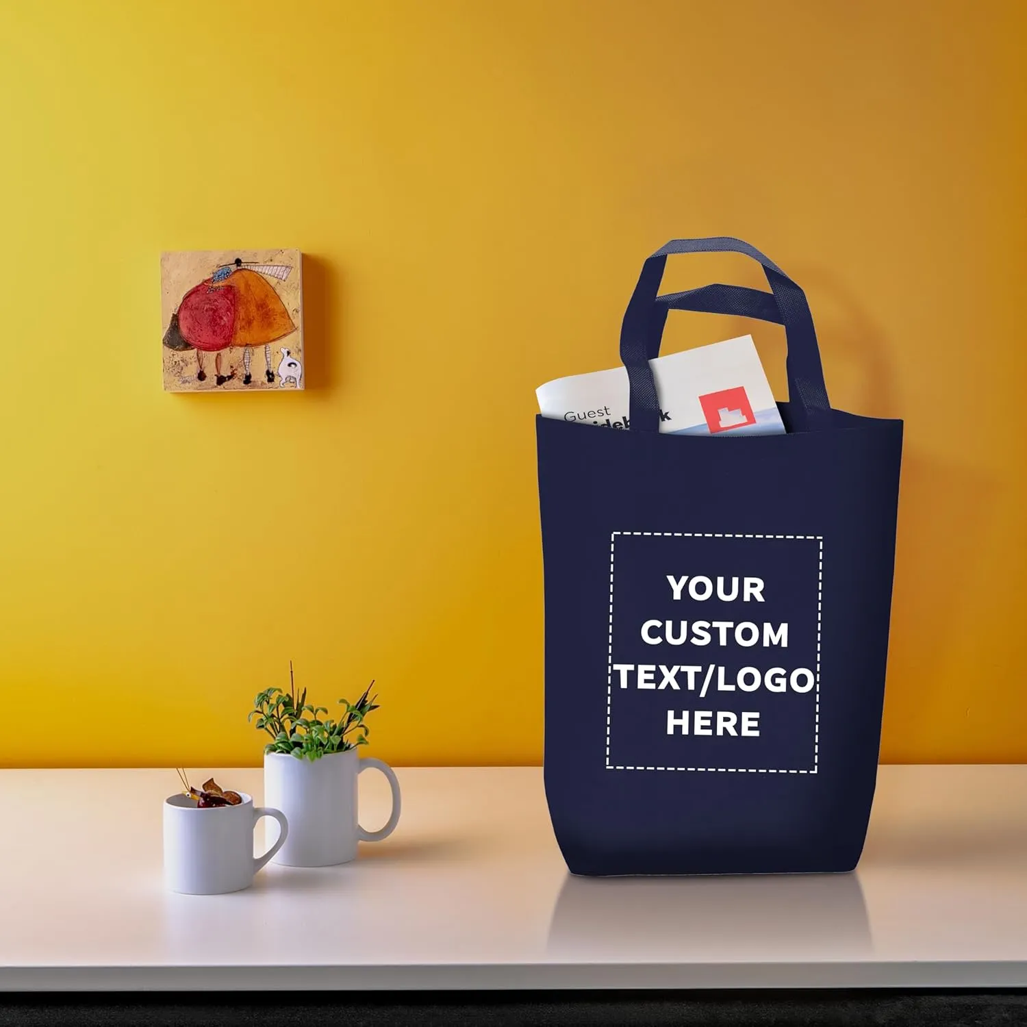 DISCOUNT PROMOS Large Reusable Heavy Duty Tote Bag - Beach Shopping Bag