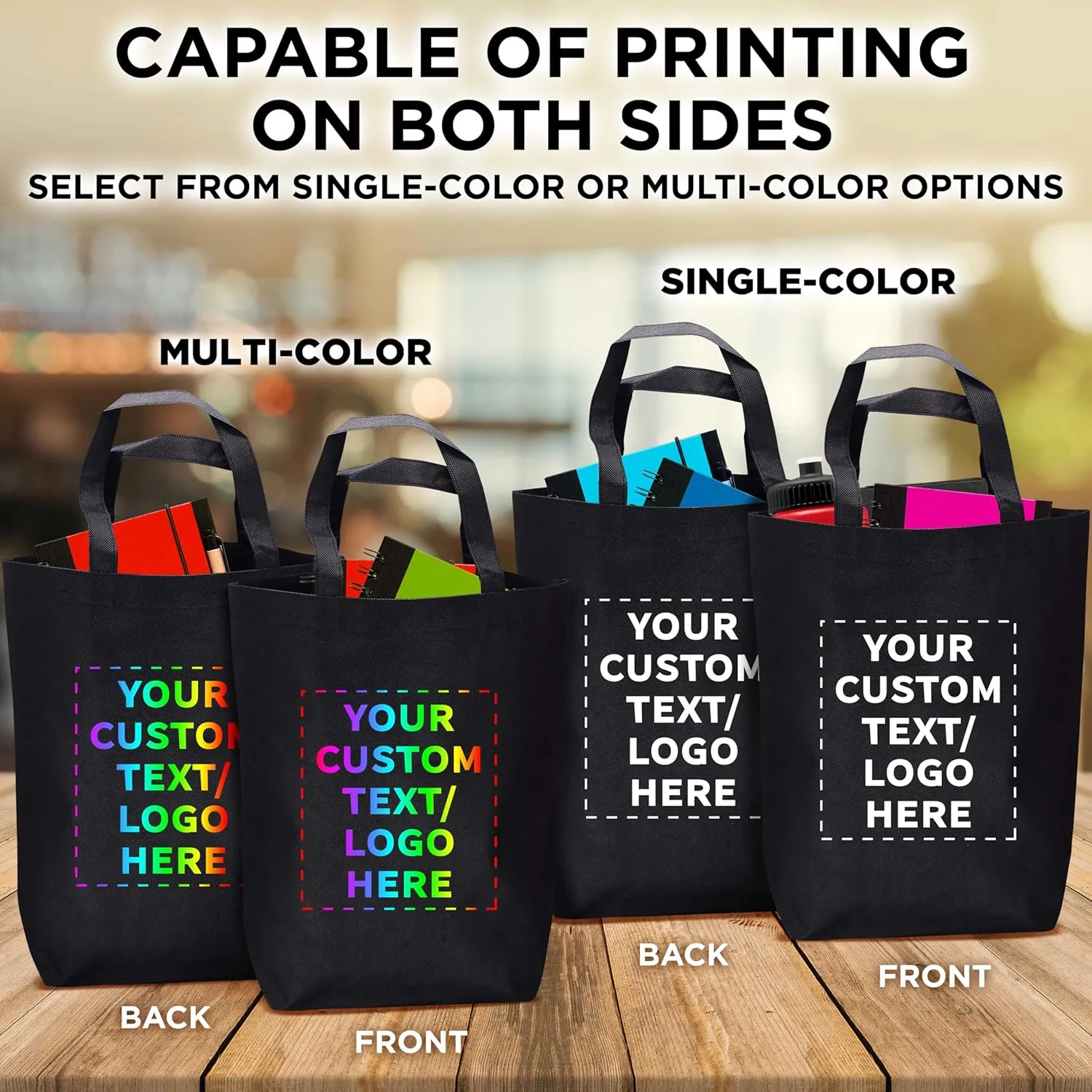 DISCOUNT PROMOS Large Reusable Heavy Duty Tote Bag - Beach Shopping Bag