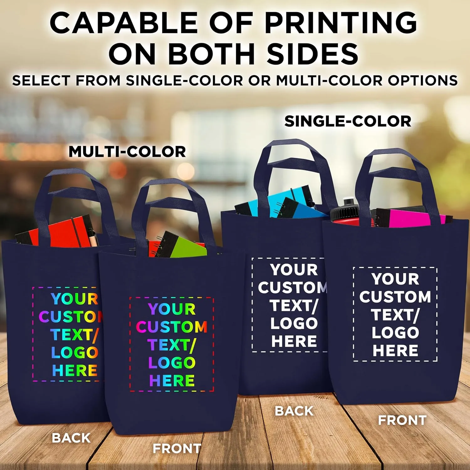 DISCOUNT PROMOS Large Reusable Heavy Duty Tote Bag - Beach Shopping Bag