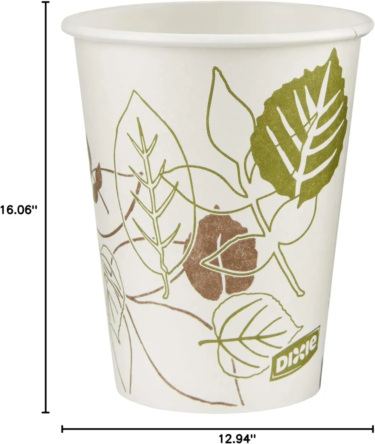 Dixie 8 oz Paper Coffee Cups By GP PRO, Pathways Design, 1000 Count (50 Disposable Cups Per Pack, 20 Packs Per Case), 2338PATH