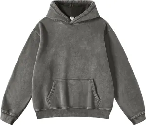 Dnzzs Acid Wash Hoodie Men Oversized Pullover Heavyweight Sweatshirt Vintage Streetwear Unisex Casual Top 2025