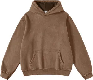 Dnzzs Acid Wash Hoodie Men Oversized Pullover Heavyweight Sweatshirt Vintage Streetwear Unisex Casual Top 2025