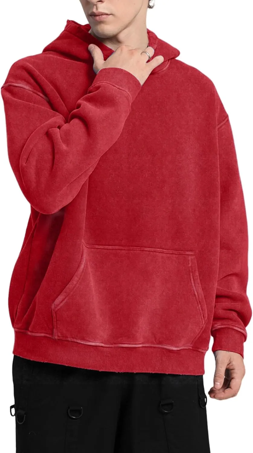 Dnzzs Womens Oversized Hoodie Acid Wash Hoodie Vintage Sweatshirt Heavyweight Fleece Cotton Streetwear Trendy Hoodies