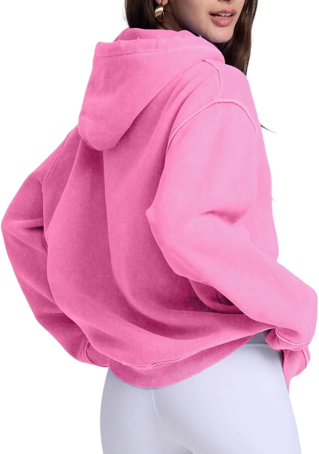 Dnzzs Womens Oversized Hoodie Acid Wash Hoodie Vintage Sweatshirt Heavyweight Fleece Cotton Streetwear Trendy Sweatshirts