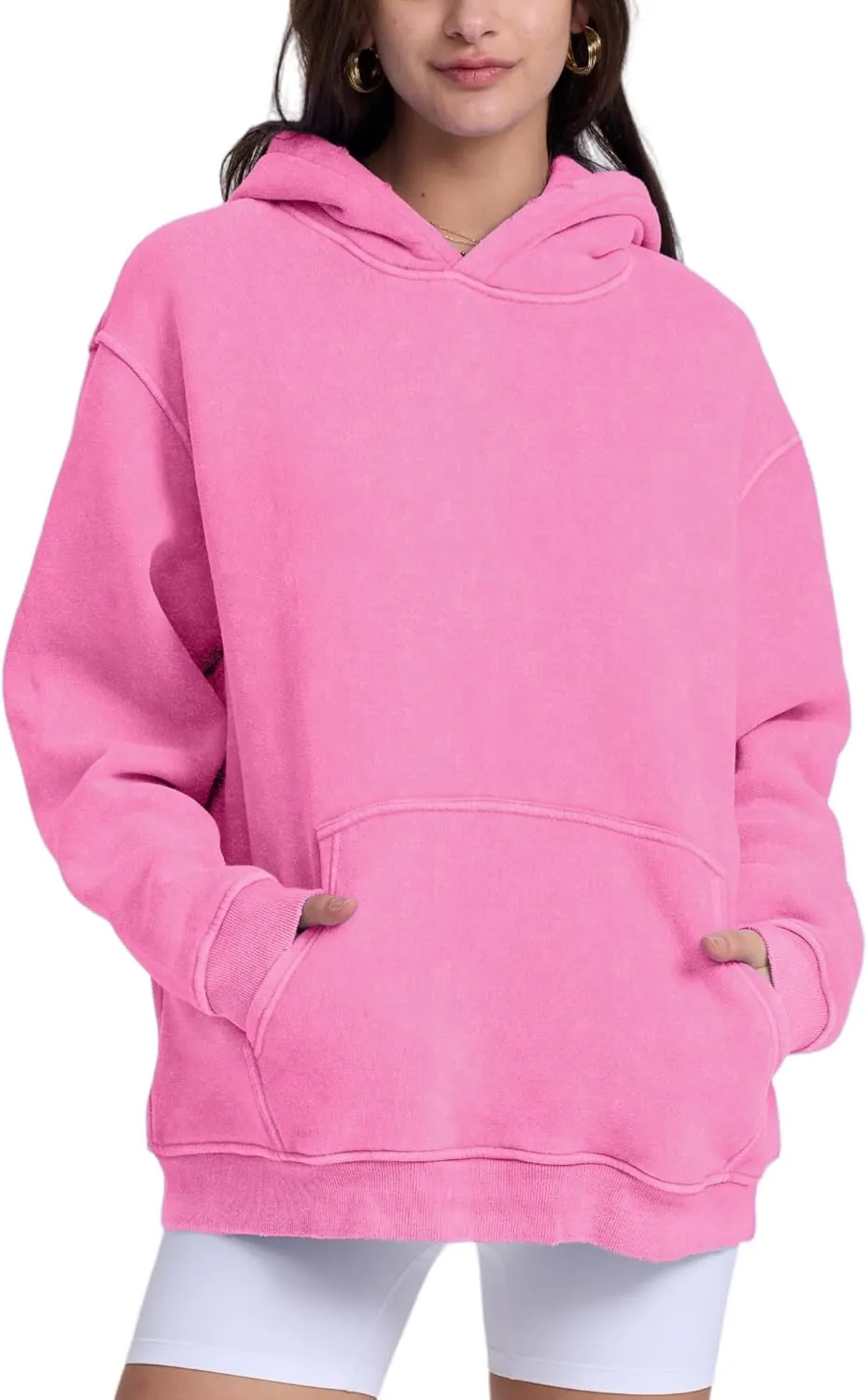 Dnzzs Womens Oversized Hoodie Acid Wash Hoodie Vintage Sweatshirt Heavyweight Fleece Cotton Streetwear Trendy Sweatshirts