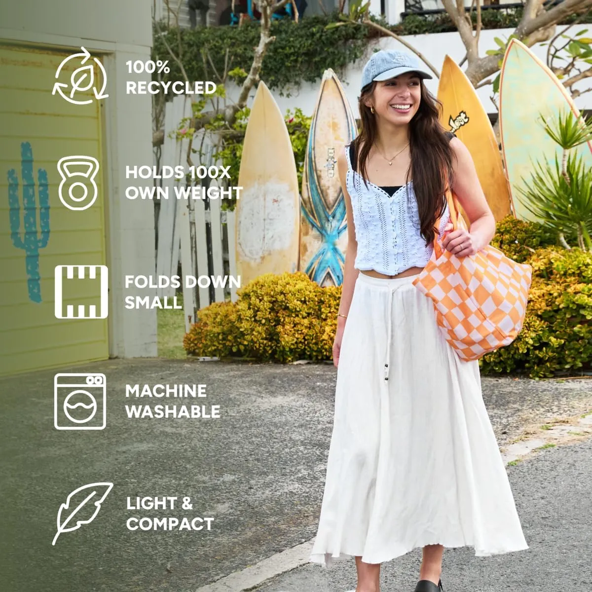 Dock & Bay Everyday Beach Tote Bag - Reusable Carrier Bag for Daily Use - Carries Up to 10kg - 100% Recycled Materials