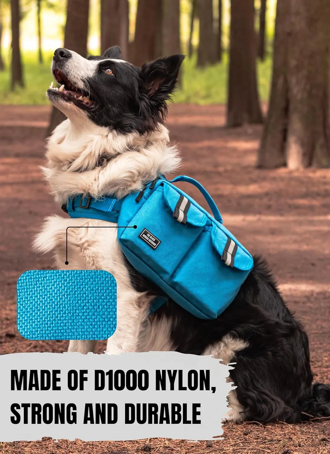 Dog Hiking Backpack Saddle Bag Medium Dogs Adjustable Harness Reflective Straps Side Pockets Breathable Fabric Outdoor Walking Travel Lightweight Durable Design Ideal Pet Gear Adventure Use