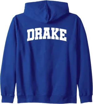 Drake University Bulldogs School Name Arch Zip Hoodie