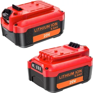 DTK【Upgrade Replacement for Craftsman 20V Battery 6000mAh V20 for CMCB205 CMCB204 CMCB206 CMCB202 CMCB201 20V Cordless Power Tools 2 Packs