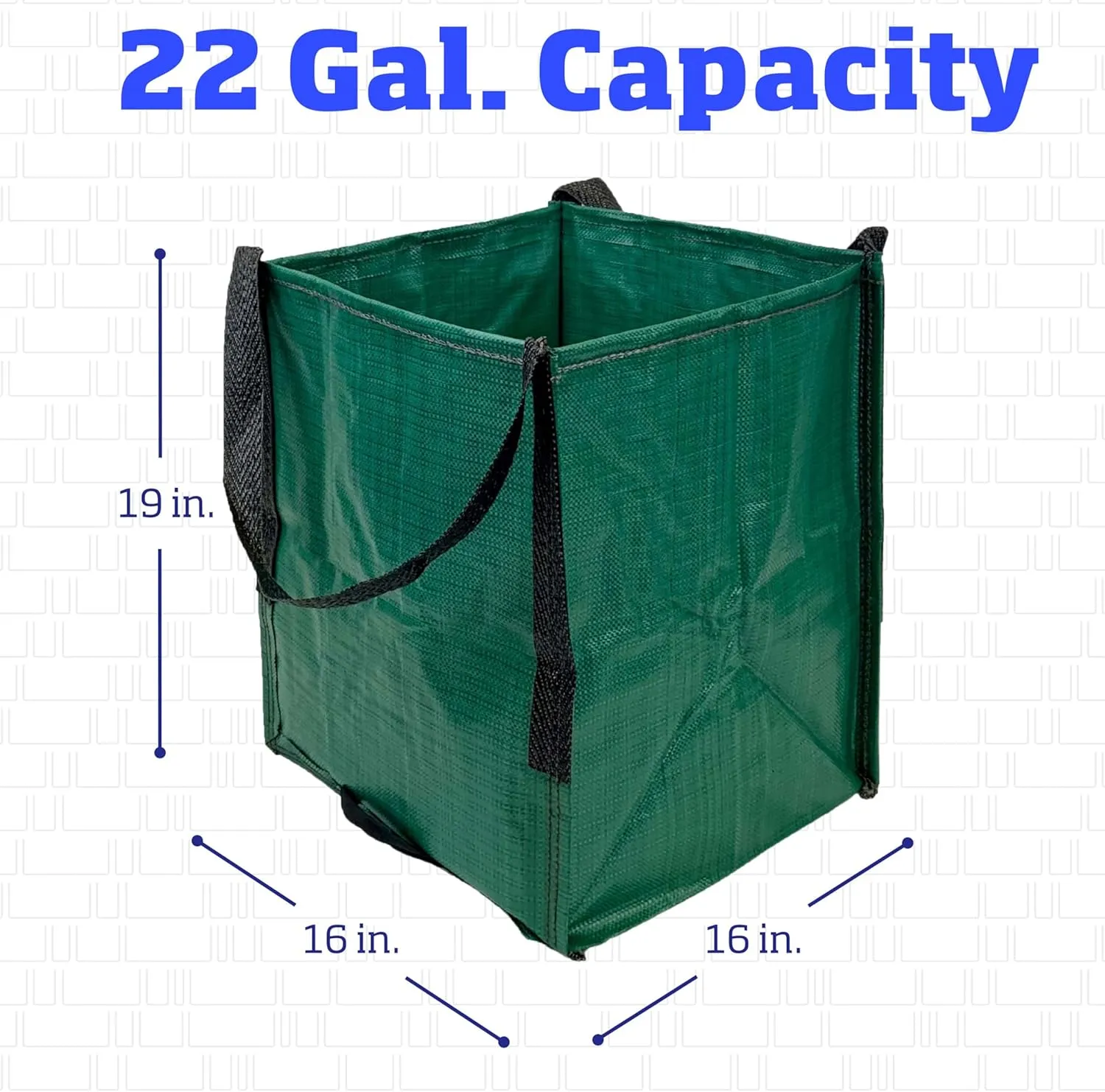 DURASACK Heavy Duty Storage Tote Bag 22-Gallon Rugged Woven Polypropylene Moving Bag, Reusable Self-Standing Design, Holds up to 500 Pounds, Single, Green