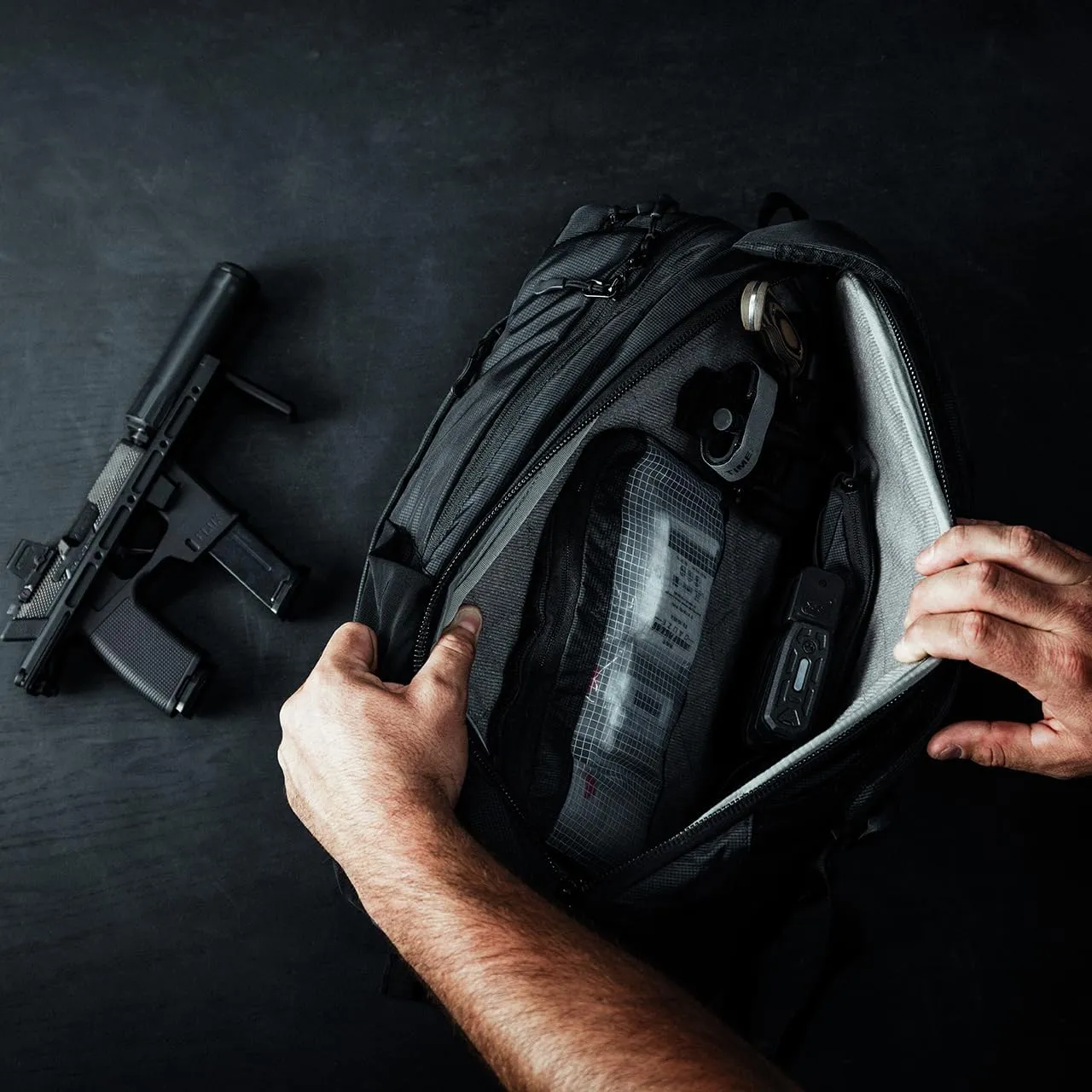Eberlestock Fade Transport - EDC Backpack for Everday Carry - Fully Customizable System - 18" Tall and 18L of Volume - Black