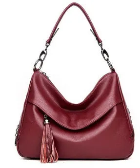 Embroidery Bag Bag Simple Low-priced Hand Shoulder Bag Women Top-handle Totes C860 Lady Bag Tassel Leather Crossbody Style Fashion Handbags Full assortment
