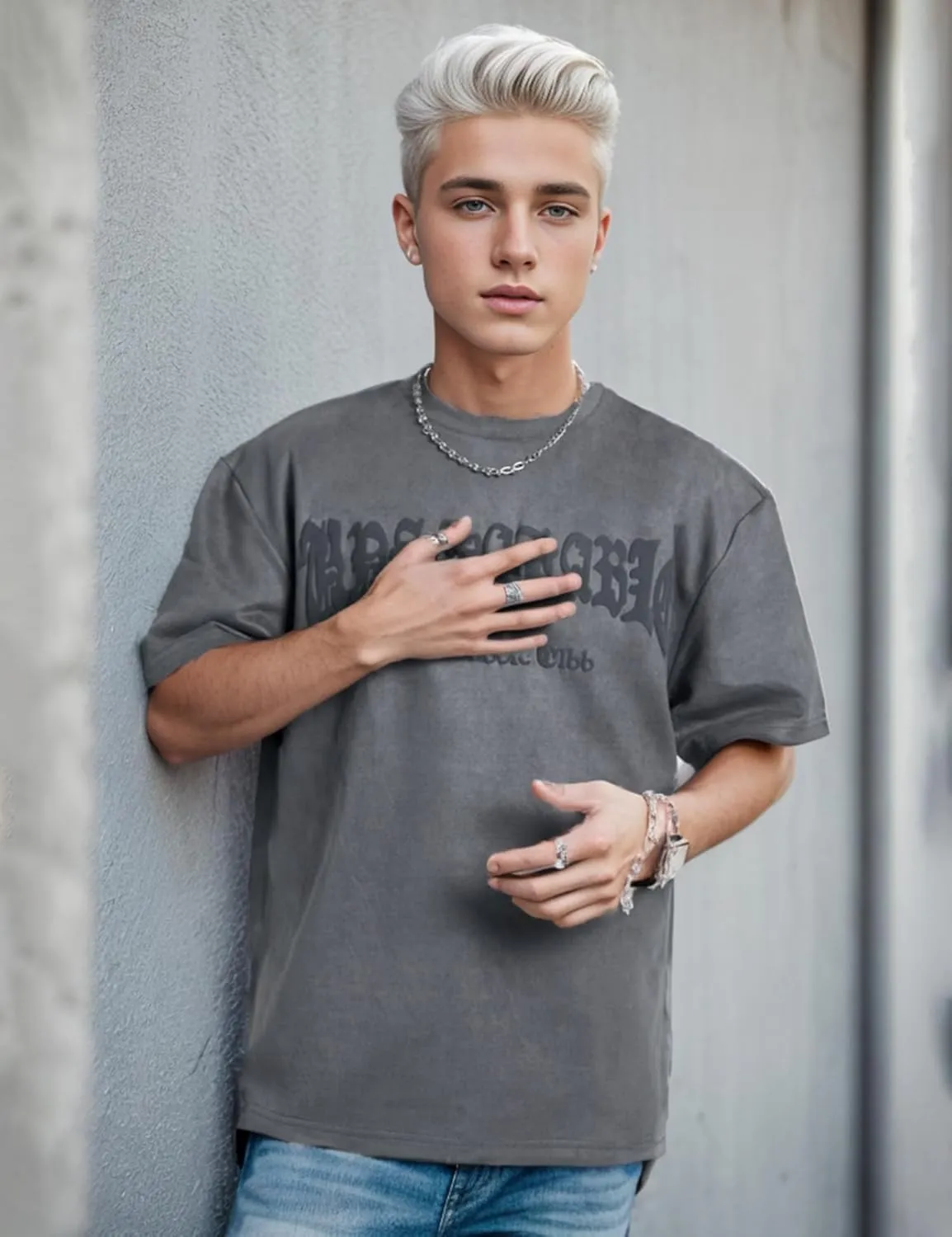 EMMIOL Men's T Shirts Oversized Short Sleeves Unisex Loose Solid Streetwear Tee Crew Neck Cotton Tops