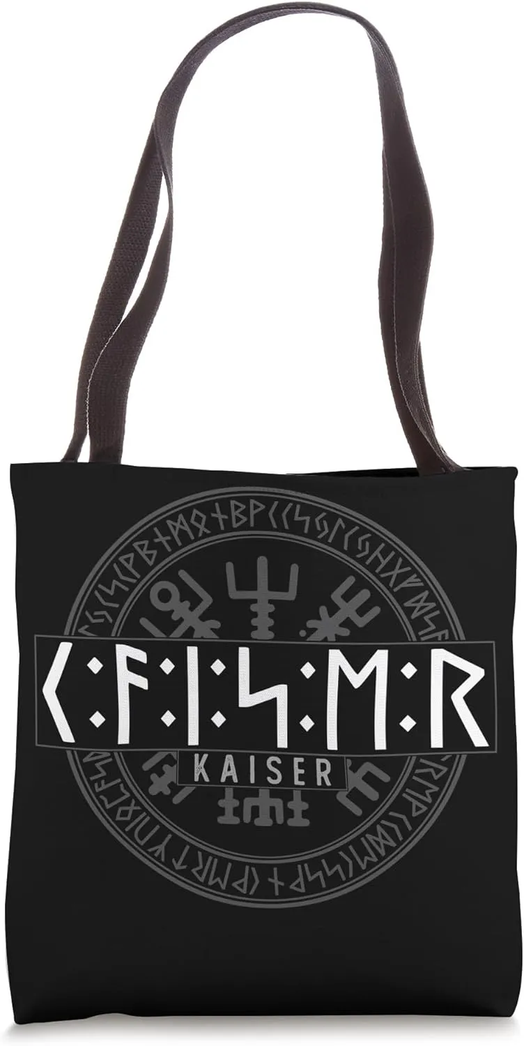 Emperor in Futhark Runes Viking Tote Bag