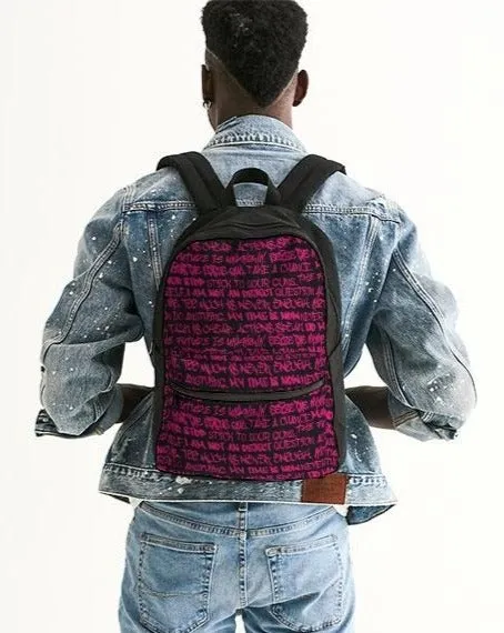 Empowering Pink Graffiti Small Canvas Backpack