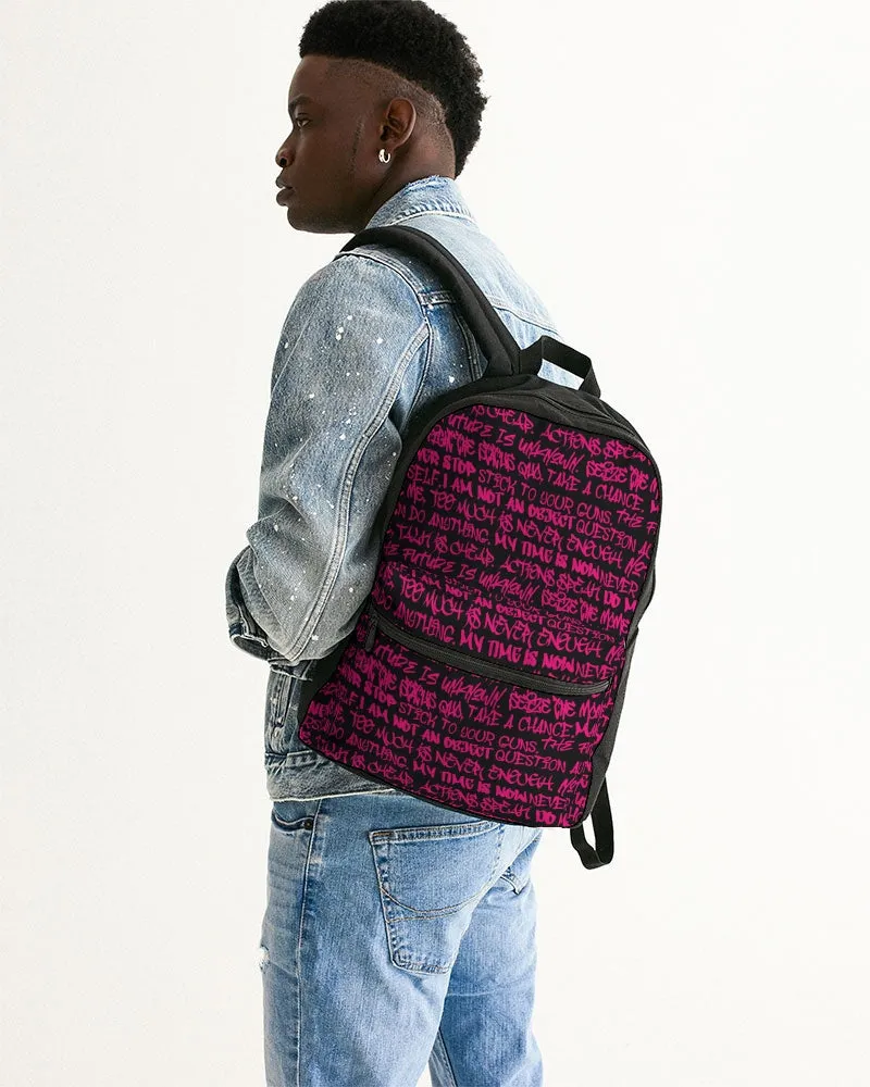 Empowering Pink Graffiti Small Canvas Backpack