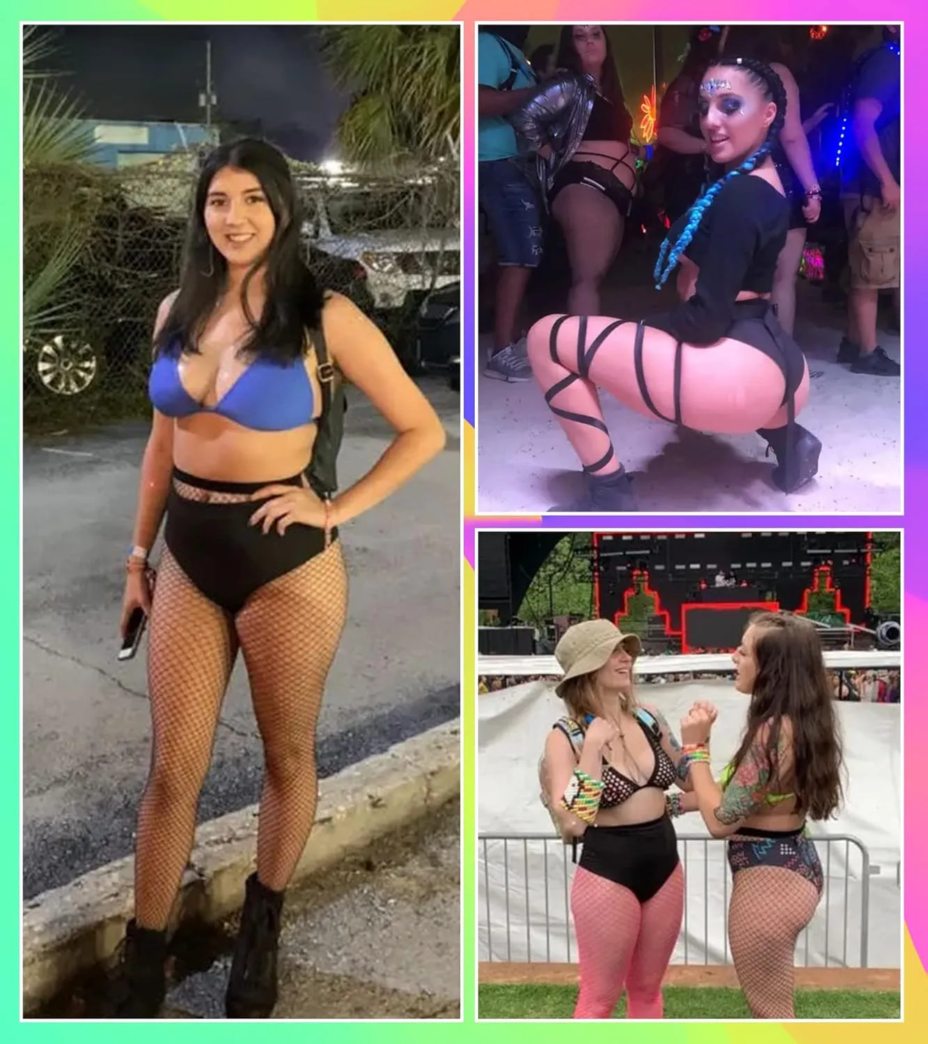 EVELUST Rave Booty Shorts For Women - EDC Edm Festival Outfit Accessories Pole Dance Butt Lifting Legging High Waist Bottom