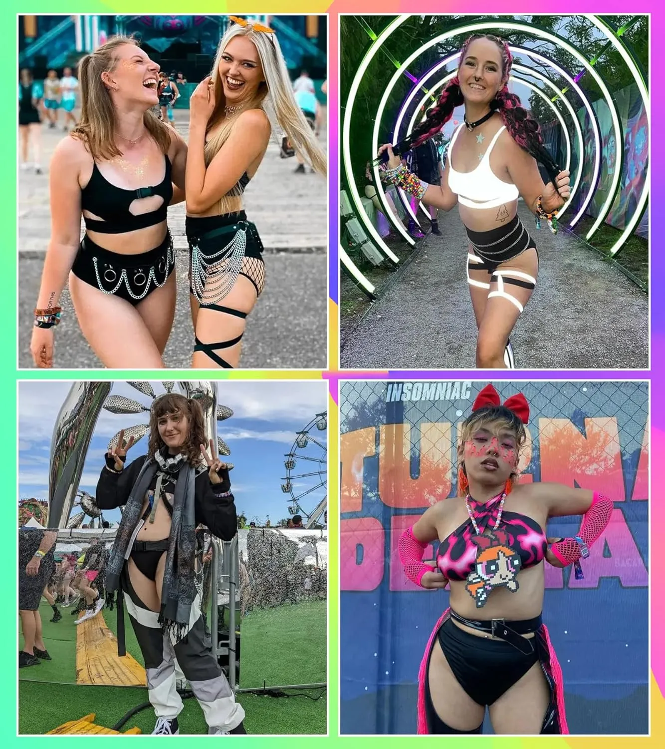 EVELUST Rave Booty Shorts For Women - EDC Edm Festival Outfit Accessories Pole Dance Butt Lifting Legging High Waist Bottom