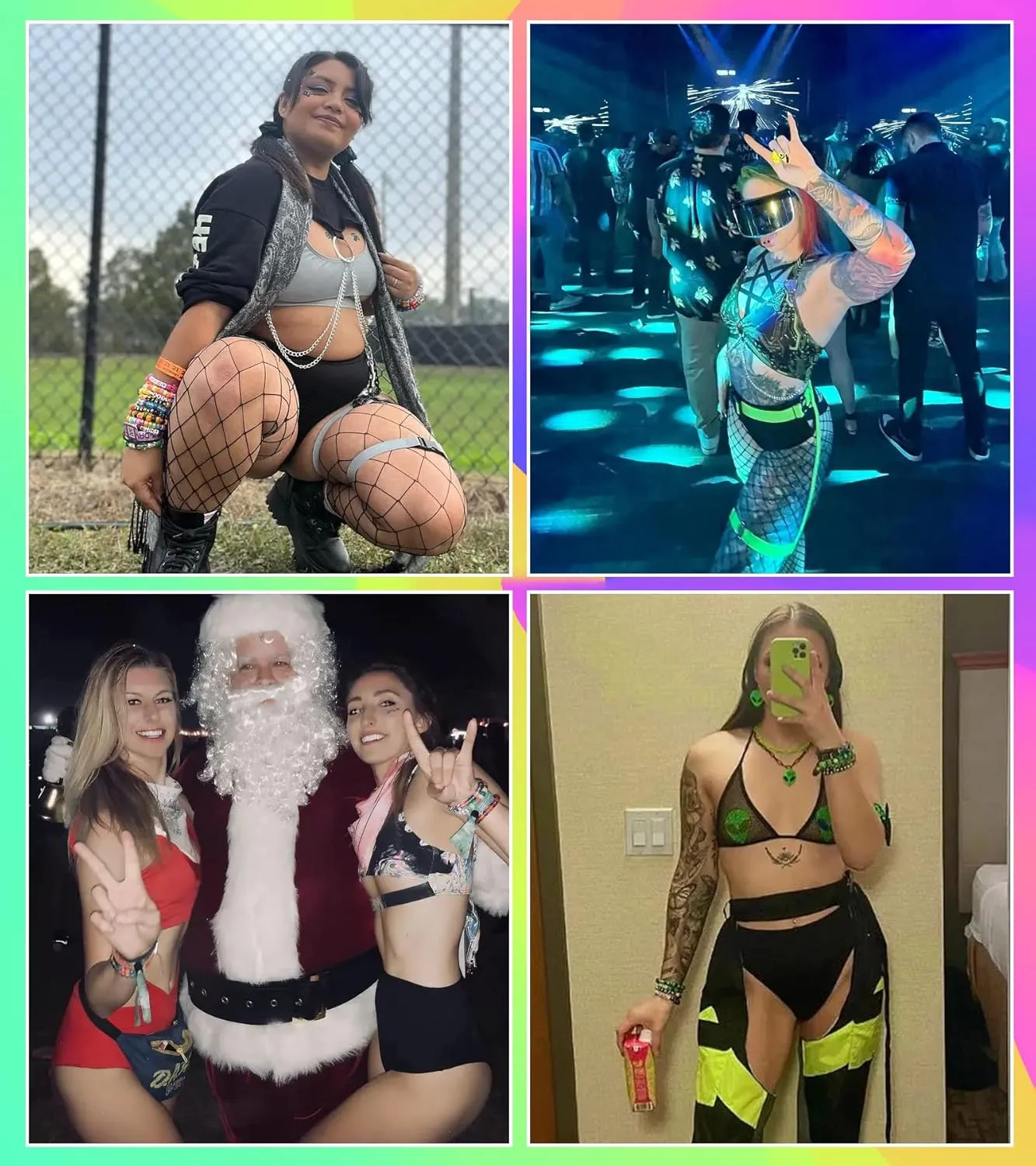 EVELUST Rave Booty Shorts For Women - EDC Edm Festival Outfit Accessories Pole Dance Butt Lifting Legging High Waist Bottom