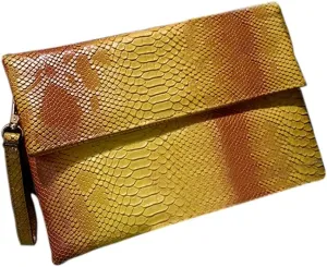 Fashion Snakeskin Envelop Clutch Purse Retro Oversized Handbags for Women