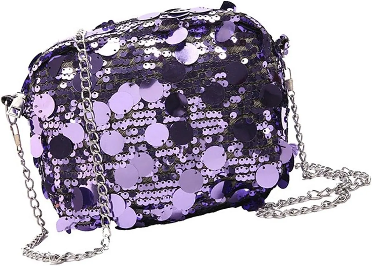 Fashionable Sequined Evening Bag Handbag with Chain for Women Delicate Shoulder Bags Crossbody Purse Evening Purses