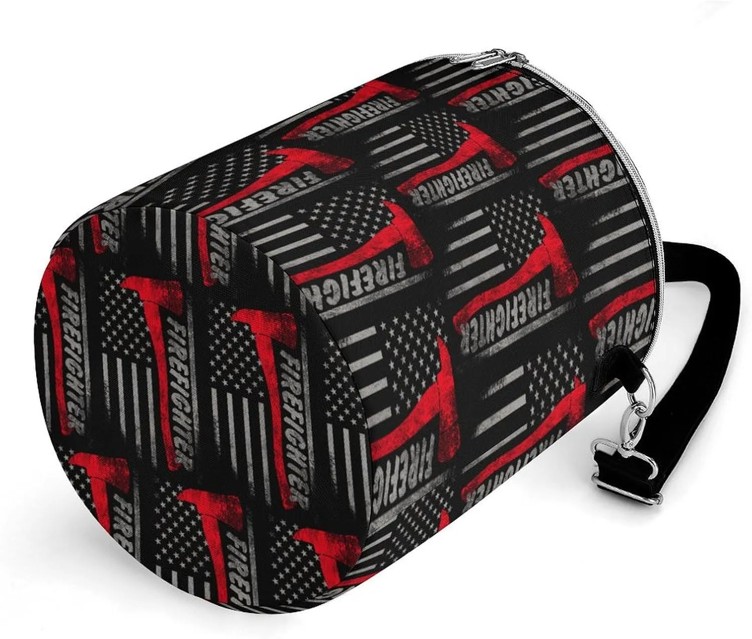 Firefighter Axe Red Line American Flag Large Capacity Cylindrical Camping Ice Pack Unisex