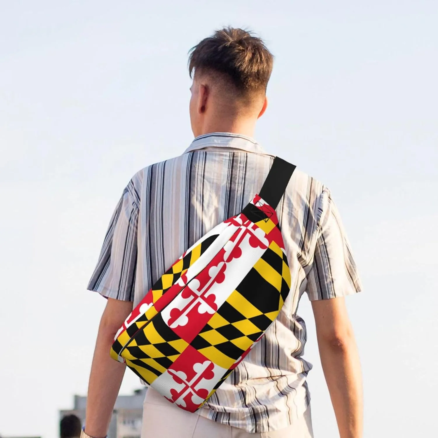 Flag of Maryland Fanny Pack Crossbody Bag â€“ Fashionable Sling Bag for Travel, Running, Cycling, and Everyday Use