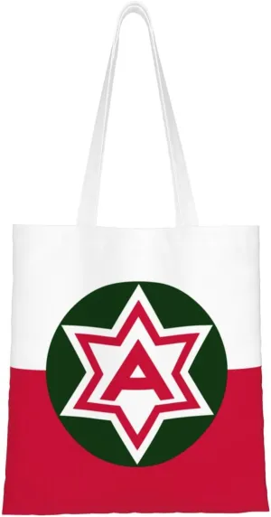 Flag of the Sixth United States Army Tote Bag for Women Canvas Shopping Bags Reusable Large Capacity Casual Shoulder Handbags Grocery Bags DIY Gift Bags