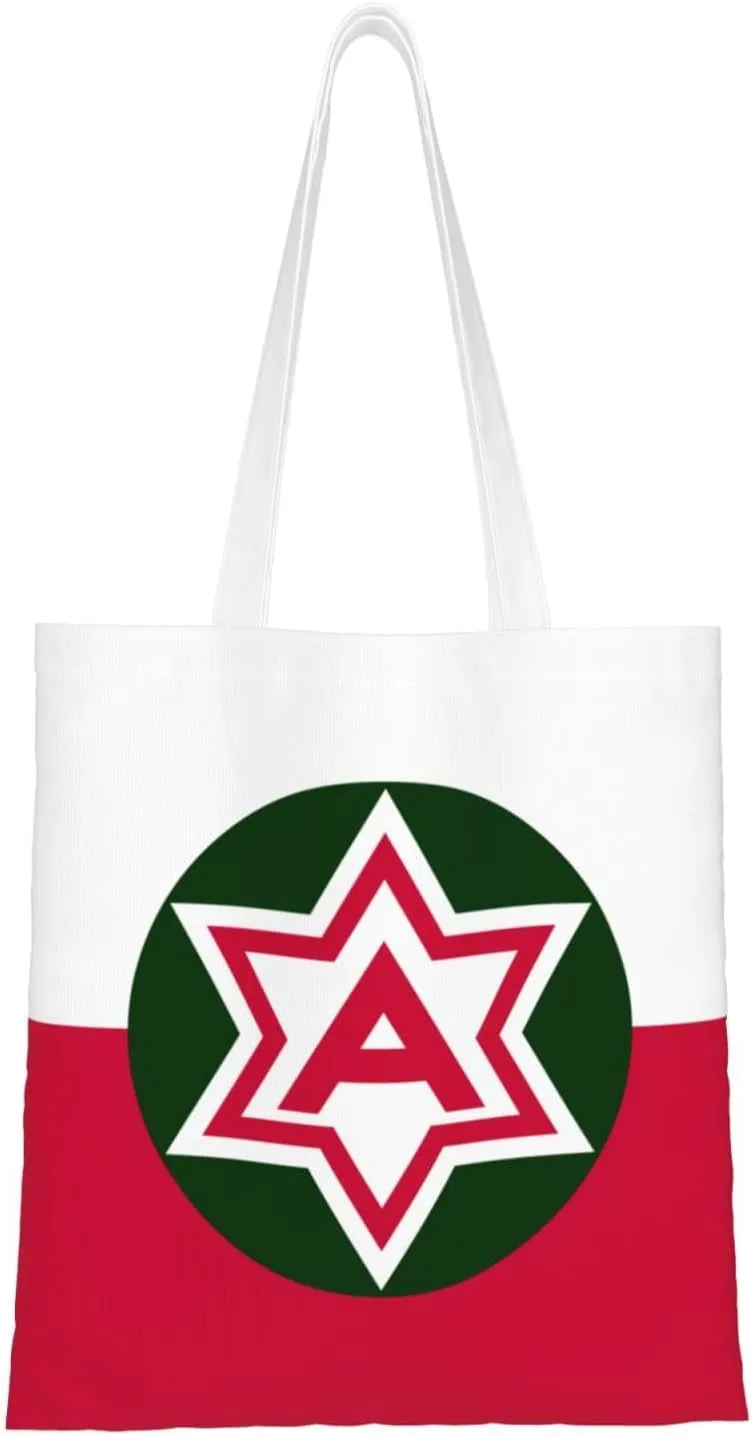 Flag of the Sixth United States Army Tote Bag for Women Canvas Shopping Bags Reusable Large Capacity Casual Shoulder Handbags Grocery Bags DIY Gift Bags