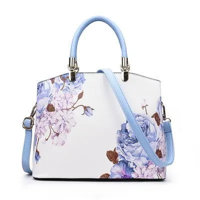 Flower Leather Ladies Hand Tote Bags