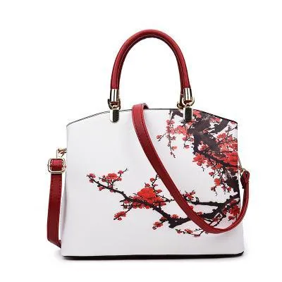 Flower Leather Ladies Hand Tote Bags